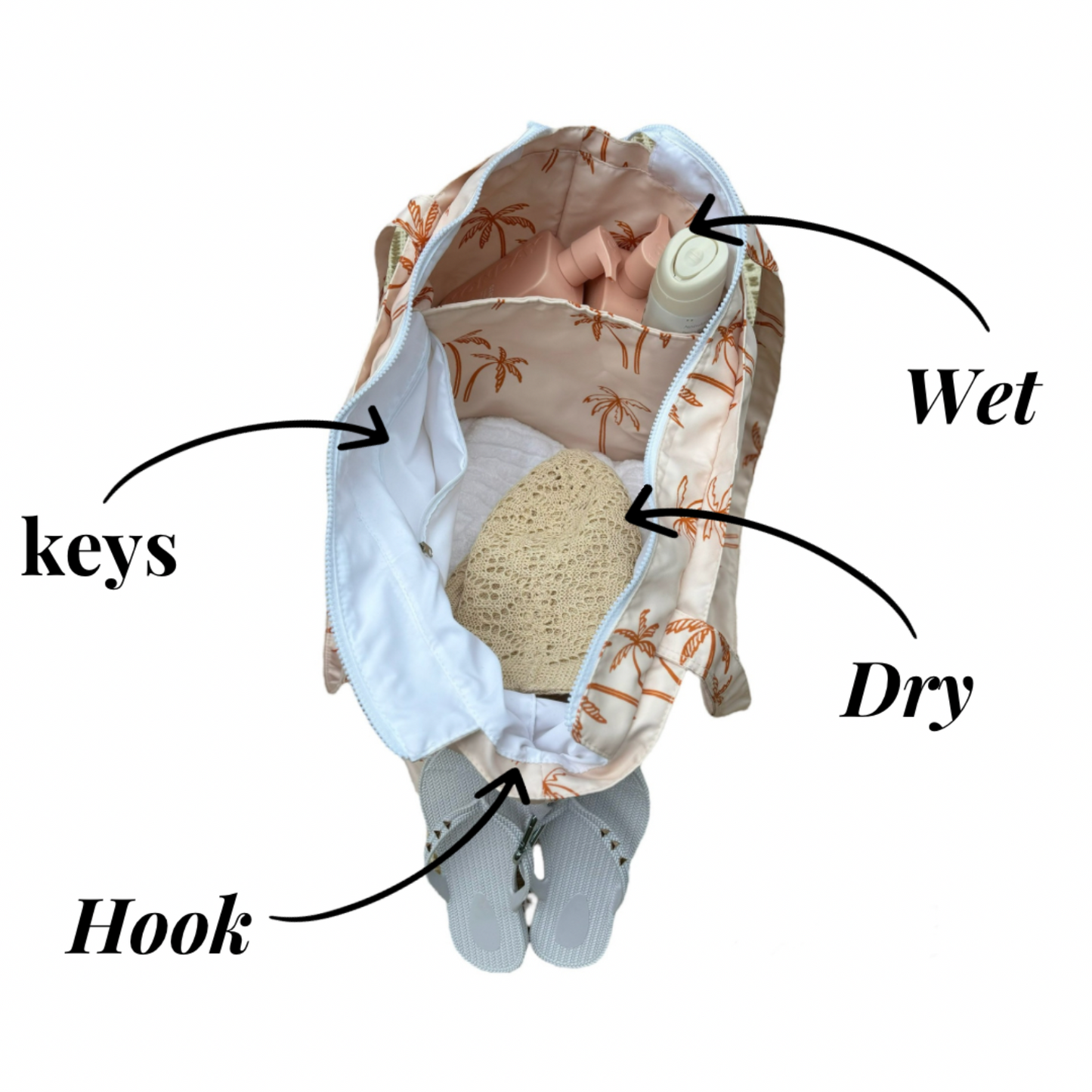 Peachy Palm Tote Bag