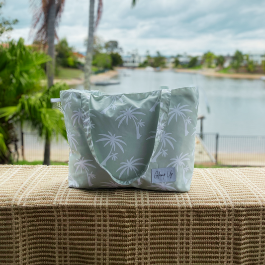 Minty Palm Tote Bag